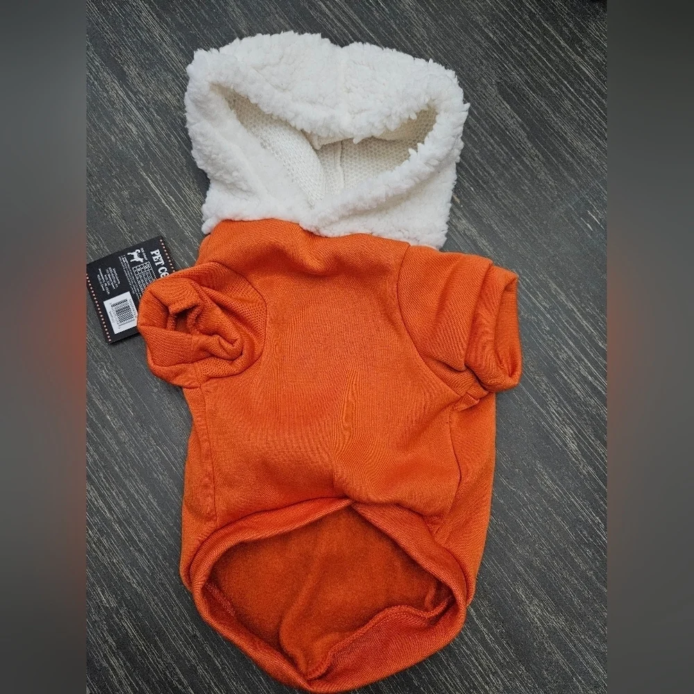 Orange Pet Costume with White Hood